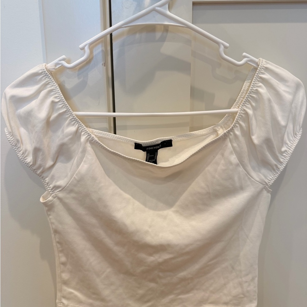 Forever 21 Cream Puff Sleeve Blouse